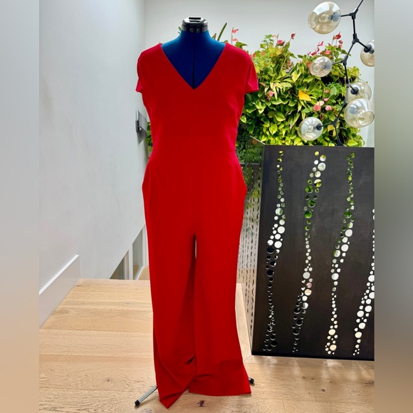 Donna Morgan Pants - Donna Morgan cap sleeve red jumpsuit - Size 16